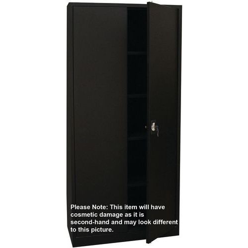 Used Black 4 Shelved Cupboard HxWxD 1950x920x420mm