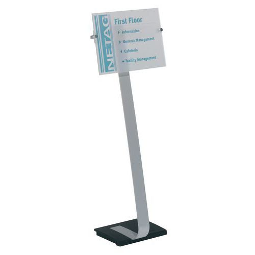 Crystal Sign Stand® information stand with base