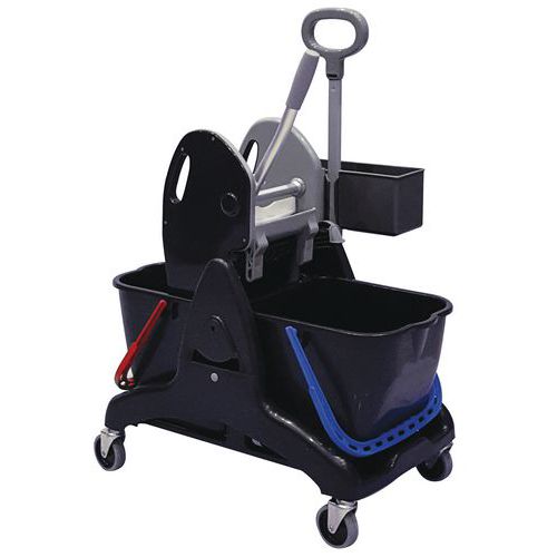 Mop Bucket Cart/Cleaning Trolley - x2 25 Litre Buckets - Manutan Expert