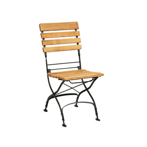 Bistro Chair - Wooden Slats & Iron Frame - Zap Arch