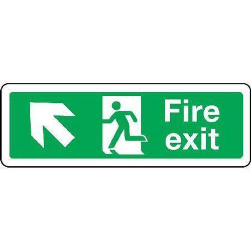 Fire Exit Sign - Arrow Up Left for Building Navigation and Safety