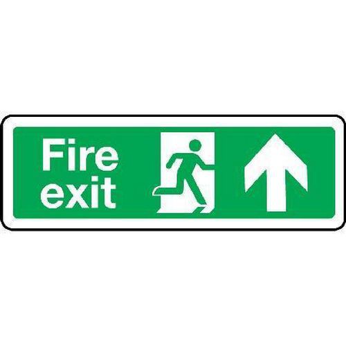Fire Exit Sign - Arrow Up for Building Navigation and Safety