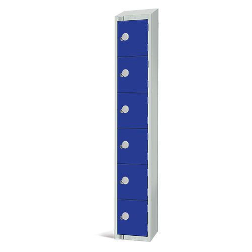 6-Door Metal Storage Lockers - Sloped Top - Antibacterial - Elite