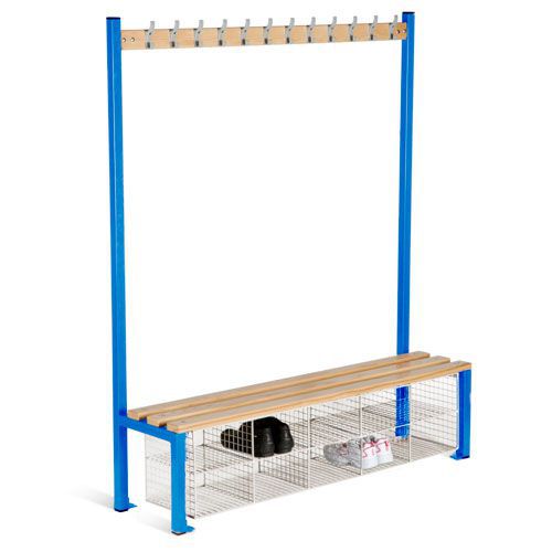Rapid Racking Bench Accessory Single-Sided Bench Changing Room Coat Rack - Rapid Racking