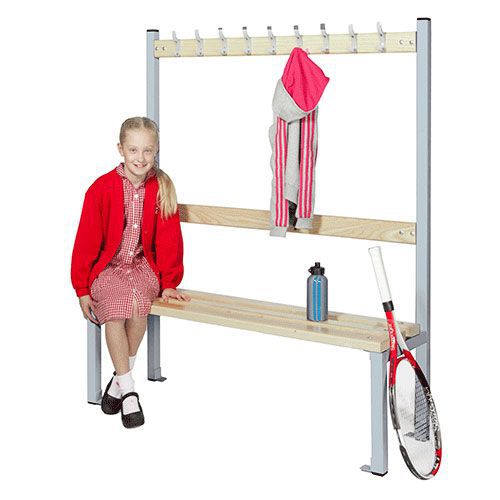 Primary School Changing Room Bench - Single-Sided - Coat Rack - Elite