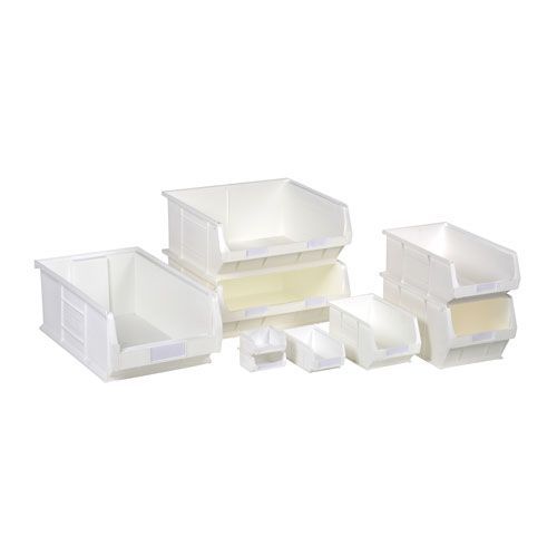 White Anti-Bacterial Semi-Open Fronted Containers - Food Storage Bins