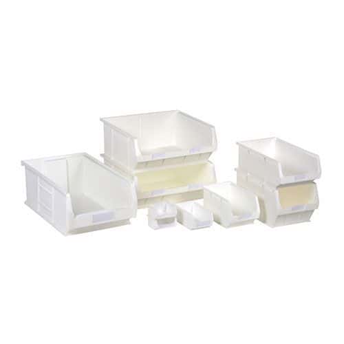 White Anti-Bacterial Semi-Open Fronted Containers - Food Storage Bins