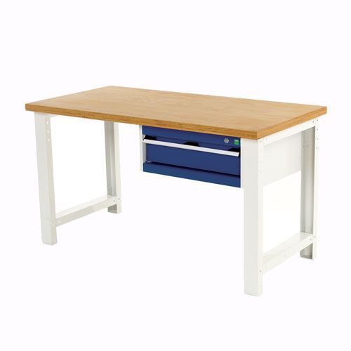 Bott Cubio Heavy Duty Industrial Workbench with Single Drawer & Wood Top