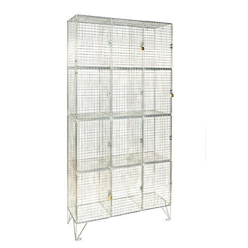 Wire Mesh Lockers With Doors - Bank of 12-40 Boxes