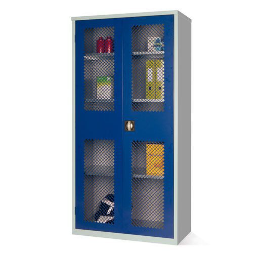 Mesh Door Cupboard with 3 Shelves - 1830x915x457mm - Storage Cabinet