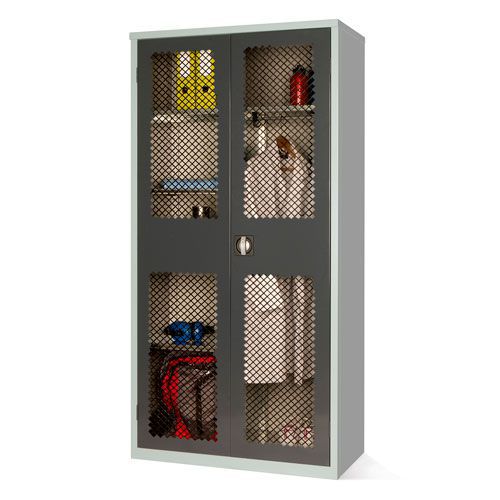 Mesh Door Cabinet 4 Shelves and Rail - 1830x915x457mm