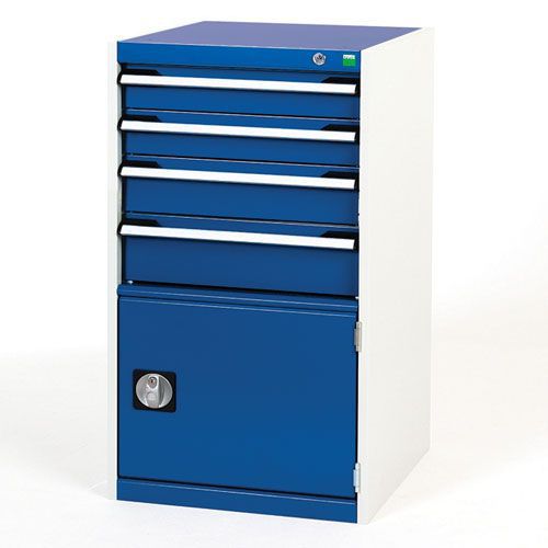 Bott Cubio Combi Cabinet Perfo Door 1 Shelf And 4 Drawers 1000x525x525