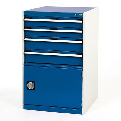 Bott Cubio Combi Cabinet Perfo Door 1 Shelf And 4 Drawers 1000x650x650