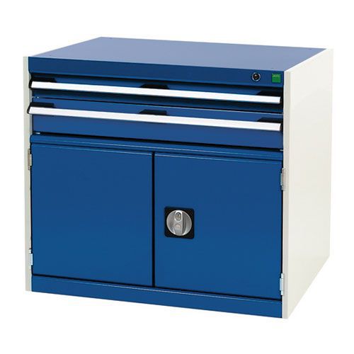 Bott Cubio Combi Cabinet Perfo Doors 1 Shelf And 2 Drawers WxD 800x650