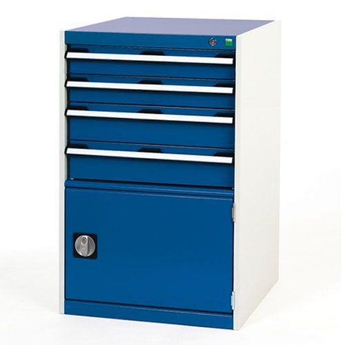 Bott Cubio Combi Cabinet Perfo Door 1 Shelf And 4 Drawers 1000x650x750