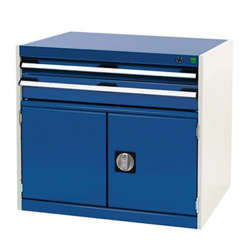 Bott Cubio Combi Cabinet Perfo Doors 1 Shelf And 2 Drawers WxD 800x750