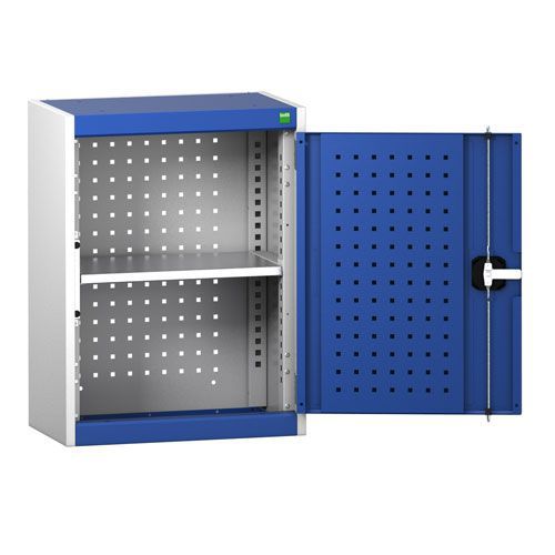 Bott Cubio Wall Cabinet With 1 Shelf And Perfo Storage Doors 700x525x325mm