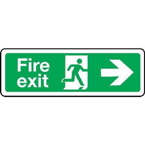 Fire Exit Sign - Arrow Right for Building Navigation and Safety