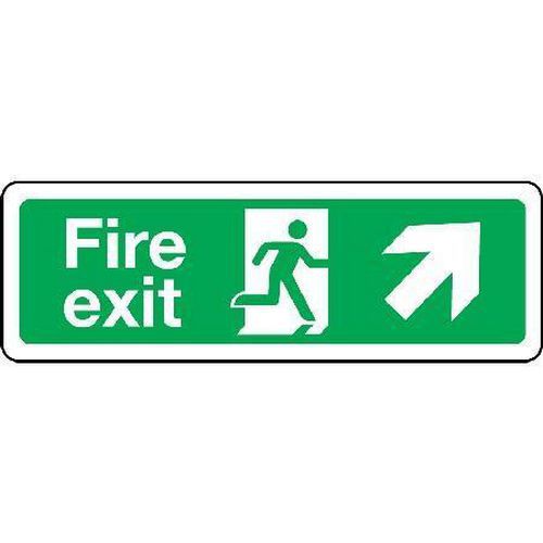 Fire Exit Sign - Arrow Up Right for Building Navigation and Safety