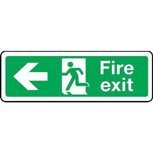 Fire Exit Sign - Arrow Left for Building Navigation and Safety