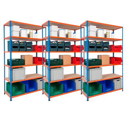 Rapid 2 Shelving - Three Bay Offer - 6 Shelves per Bay (1980h x 1220w x 610d)