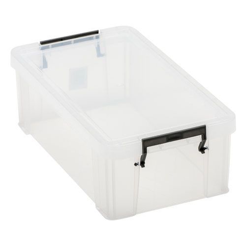 Plastic Storage Box with Clip Lock Lid - Clear - 5.8 L - Manutan Expert