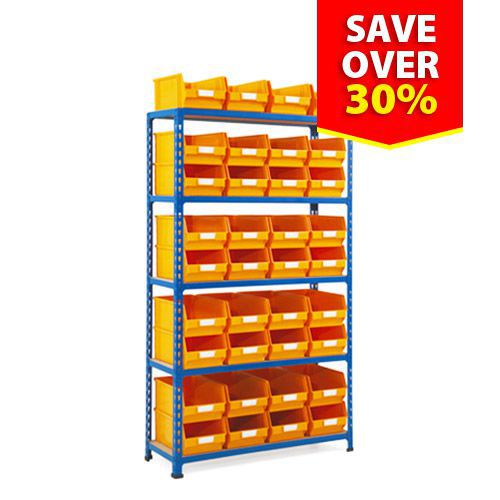 Rapid 2 Shelving Bay (1600h x 915w) With 36 Picking Bins