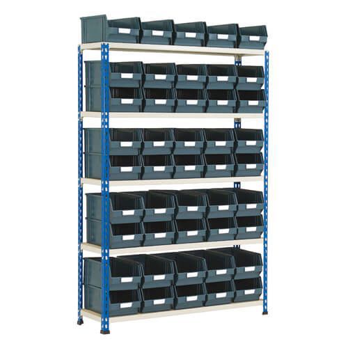 Rapid 2 Shelving Bay (1600h x 1120w) With 45 Picking Bins