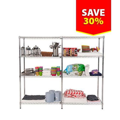 2 Bay Chrome 4 Shelf Shelving Bay OFFER 2 Bay Chrome 4 Shelf Shelving Bay OFFER
