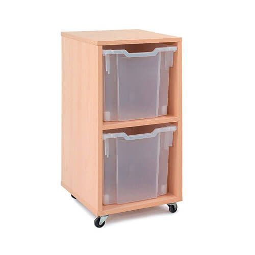 Mobile Melamine Storage Unit (754h x 350w) Complete With 2 Jumbo Gratnells Trays