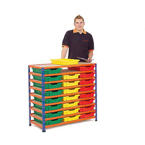 Rapid 2 (990h x 1020w) Shelving Bay With 24 Shallow Gratnells Trays