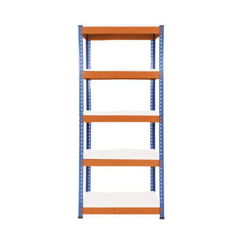Rapid 1 Heavy Duty Shelving (1980h x 915w) Blue & Orange - 5 Melamine Shelves