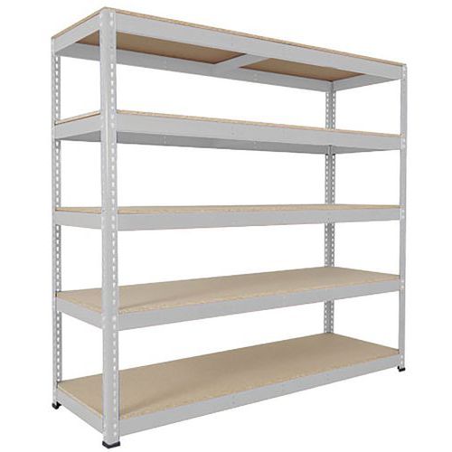 Rapid 1 Heavy Duty Galvanized Shelving with 5 Chipboard Shelves (1980h x 2440w)