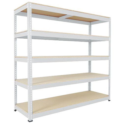 Rapid 1 Heavy Duty Galvanized Shelving with 5 Chipboard Shelves (1980h x 1220w)
