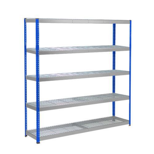 Rapid 1 Heavy Duty Shelving (1980h x 2440w) Blue & Grey - 5 Wire Mesh Shelves Rapid 1 Heavy Duty Shelving (1980h x 2440w) Blue & Grey - 5 Wire Mesh Shelves