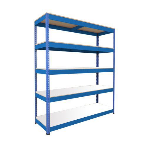 Rapid 1 Heavy Duty Shelving (2440h x 1525w) Blue - 5 Melamine Shelves