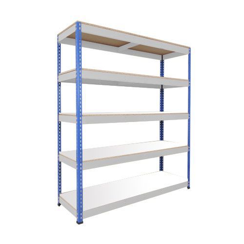 Rapid 1 Heavy Duty Shelving (2440h x 1830w) Blue & Grey - 5 Melamine Shelves