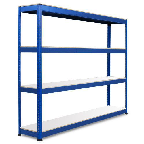 Rapid 1 Heavy Duty Shelving (2440h x 2134w) Blue - 4 Melamine Shelves