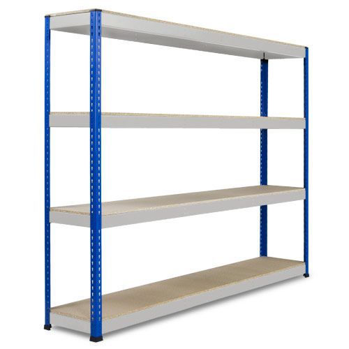 Rapid 1 Heavy Duty Shelving (2440h x 2134w) Blue & Grey - 4 Chipboard Shelves