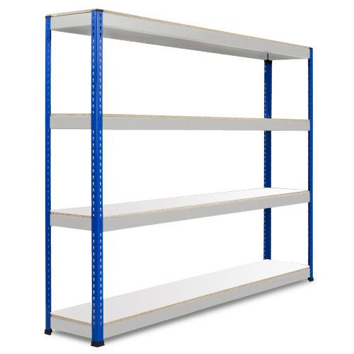 Rapid 1 Heavy Duty Shelving (2440h x 2134w) Blue & Grey - 4 Melamine Shelves