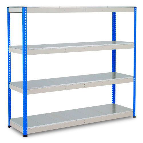 Rapid 1 Heavy Duty Shelving (2440h x 2440w) Blue & Grey - 5 Galvanized Shelves