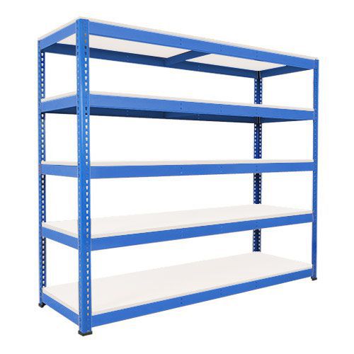 Rapid 1 Heavy Duty Shelving (2440h x 2134w) Blue - 5 Melamine Shelves