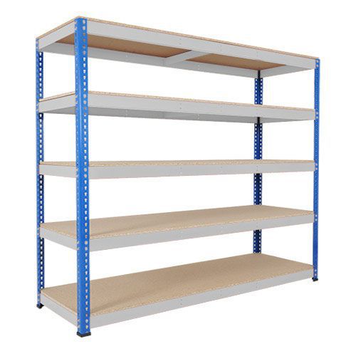 Rapid 1 Heavy Duty Shelving (2440h x 2440w) Blue & Grey - 5 Chipboard Shelves