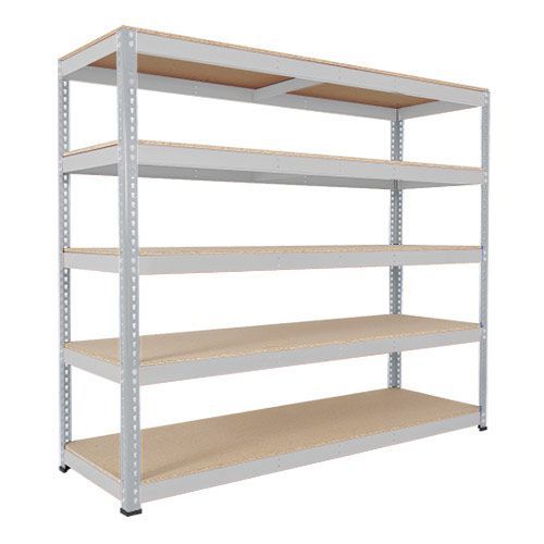 Rapid 1 Heavy Duty Shelving (2440h x 2134w) Grey - 5 Chipboard Shelves