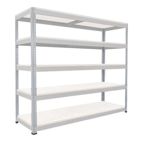 Rapid 1 Heavy Duty Shelving (2440h x 2134w) Grey - 5 Melamine Shelves