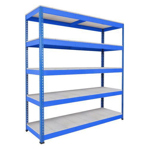 Rapid 1 Heavy Duty Shelving (2440h x 2440w) Blue - 5 Galvanized Shelves