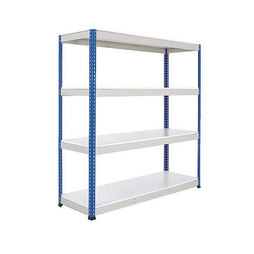 Rapid 1 Shelving (1980h x 1525w) Blue & Grey - 4 Melamine Shelves