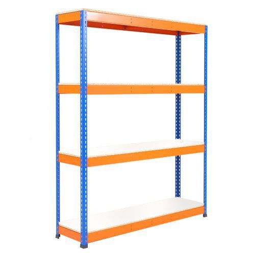 Rapid 1 Shelving (2440h x 1525w) Blue & Orange - 4 Melamine Shelves