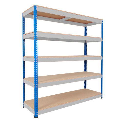 Rapid 1 Shelving (2440h x 1830w) Blue & Grey - 5 Chipboard Shelves