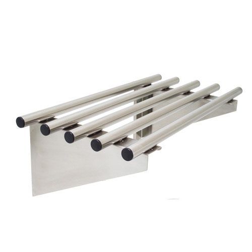Wall Mounted Piped Stainless Steel Shelf - 300d